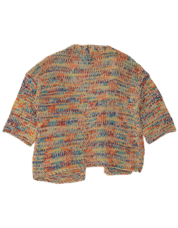 Zara Womens Oversized 3/4-ærmet cardigantrøje UK 10 Small Multicolor