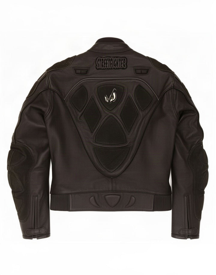 Streetfighter Herre Læder Racerjakke IT 48 Medium Sort
