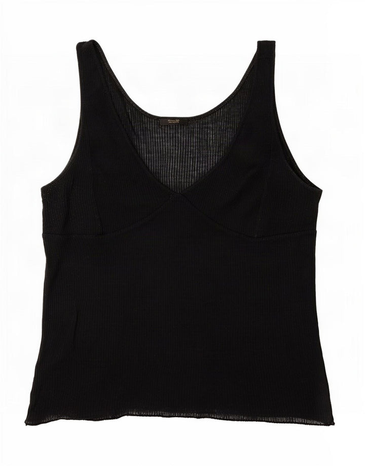 Massimo Dutti Dame See Through Vest Top UK 18 XL Sort