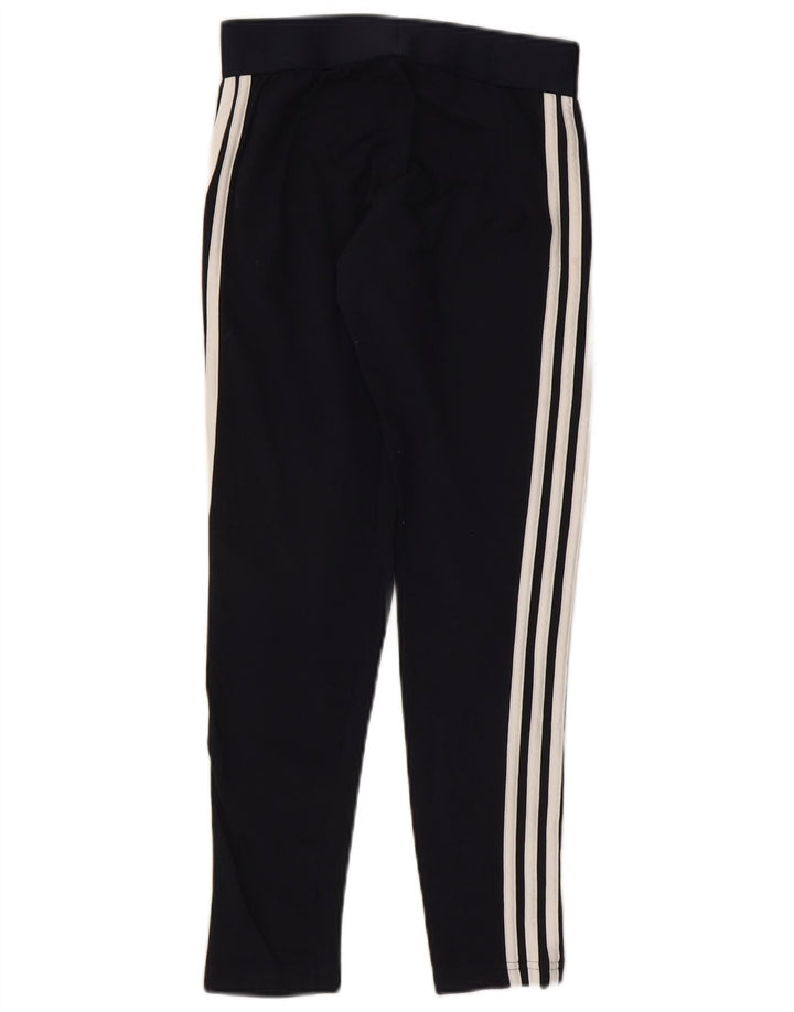 ADIDAS Womens Leggings UK 8/10 Small  Navy Blue Cotton