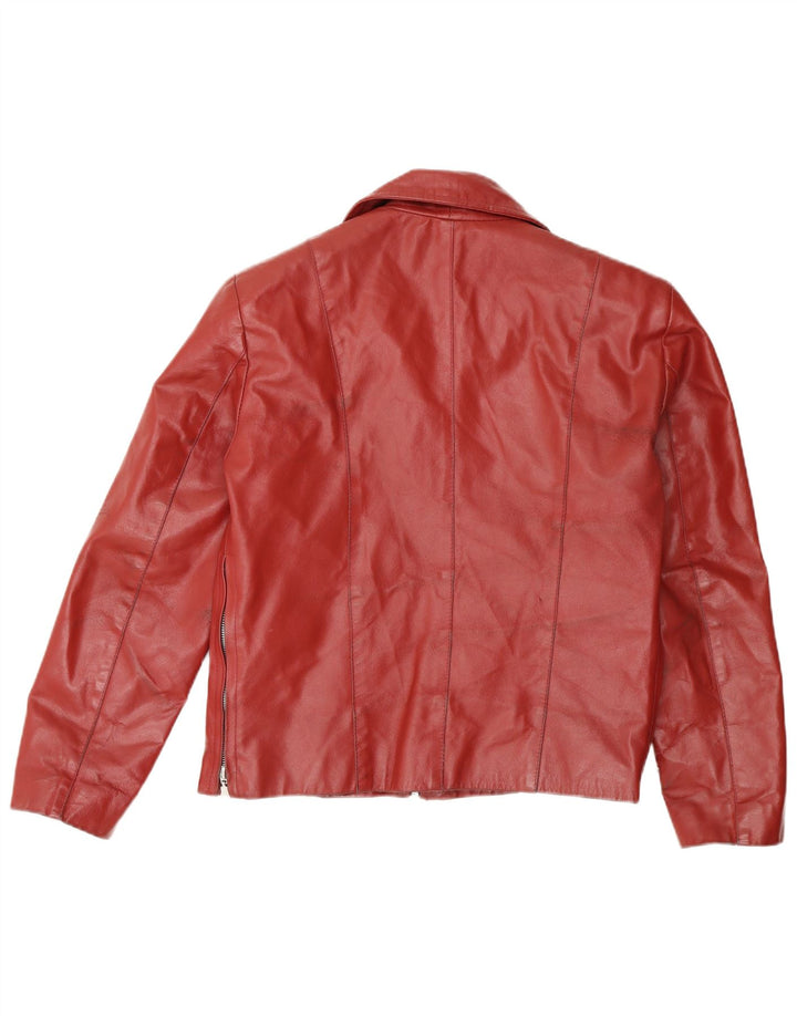 Vintage dame læderjakke UK 14 Medium Rød