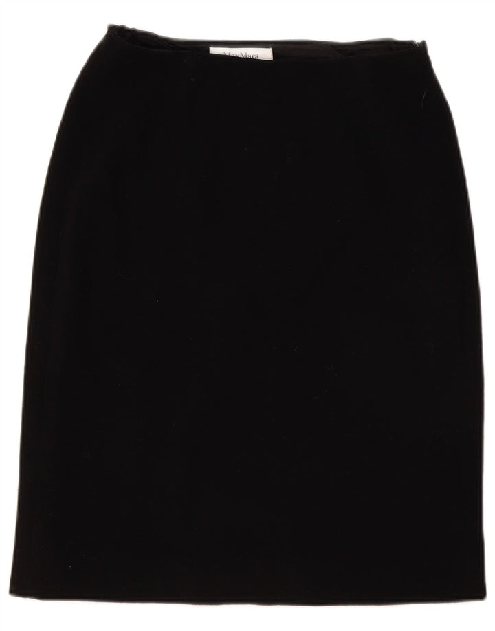 Max Mara lige nederdel til kvinder UK 12 Medium W28 Sort uld