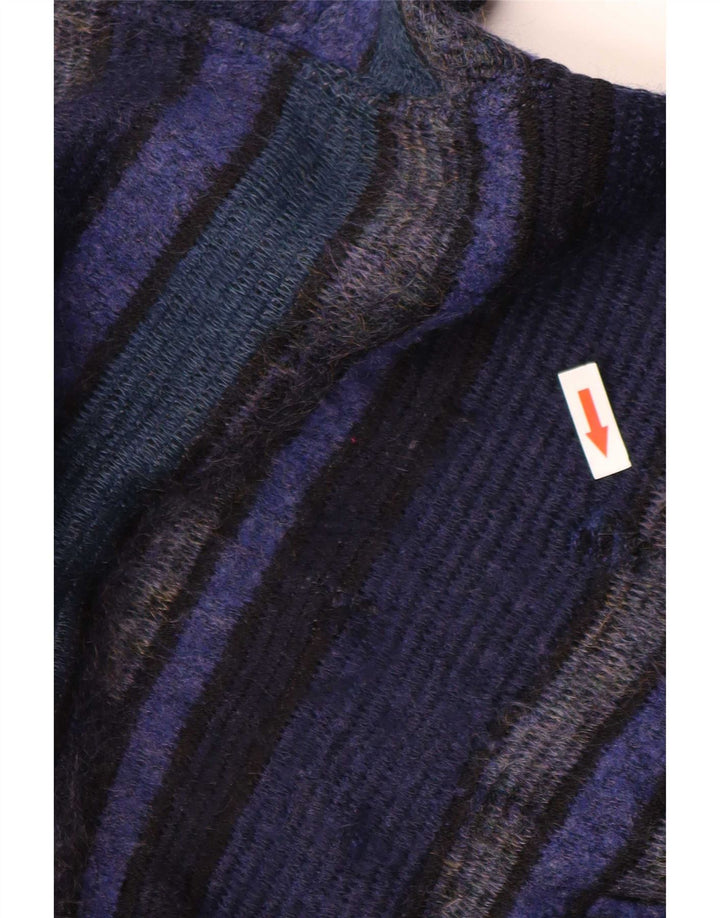 Bizzarro herre cardigan sweater XL marineblå stribet uld