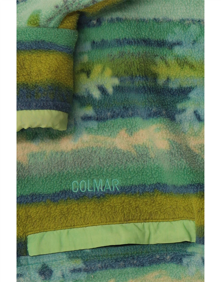COLMAR Herre Button Neck Fleece Jumper XL Green Fair Isle