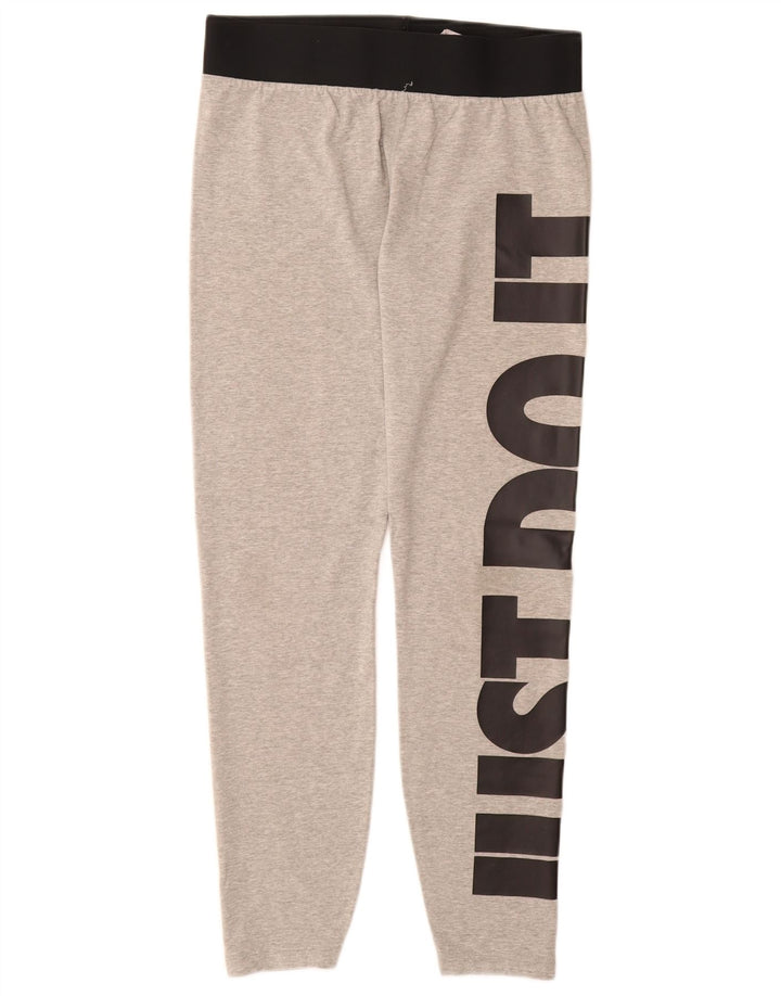 NIKE Grafiske Leggings til kvinder UK 16 Stort gråt bomuld