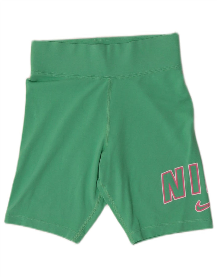 Nike Dame grafiske sportsshorts UK 12 Medium Green Bomuld