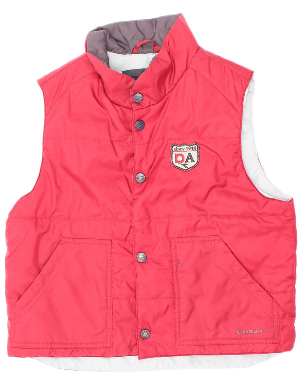Diadora Boys Polstret Gilet 7-8 år Medium Rød Polyester