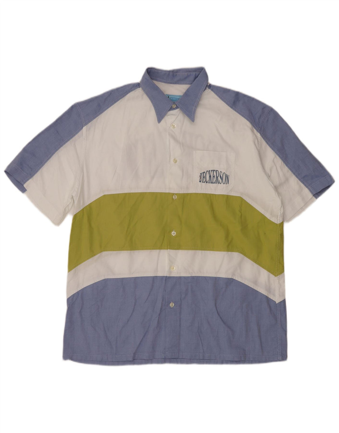 JECKERSON Herre grafisk kortærmet skjorte XL Blå Colourblock