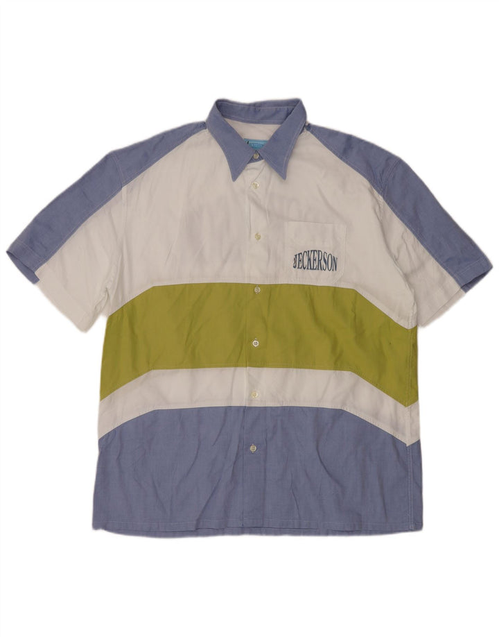 JECKERSON Herre grafisk kortærmet skjorte XL Blå Colourblock