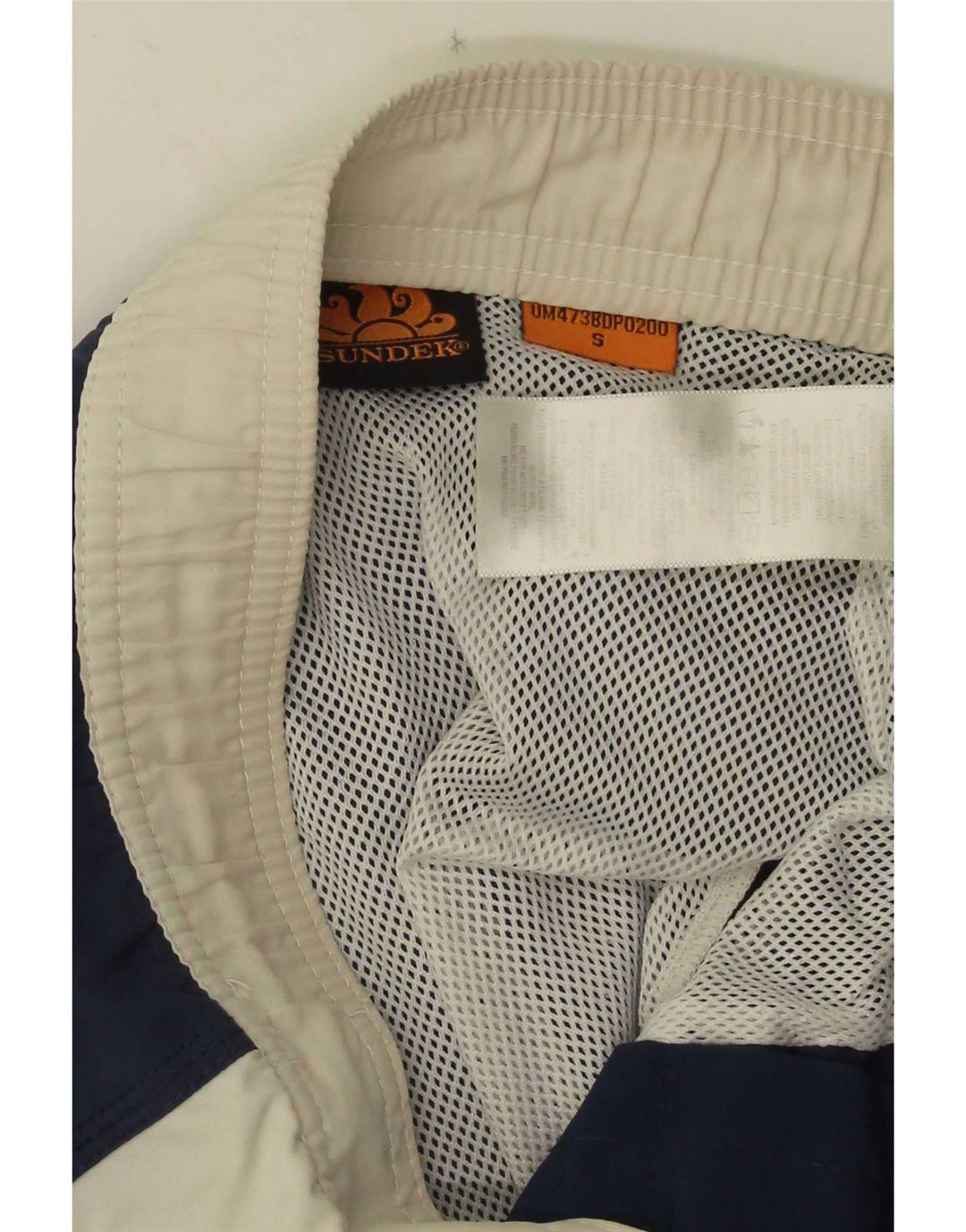 Sundek Herre grafiske svømmeshorts Small Navy Blue Colourblock Polyester