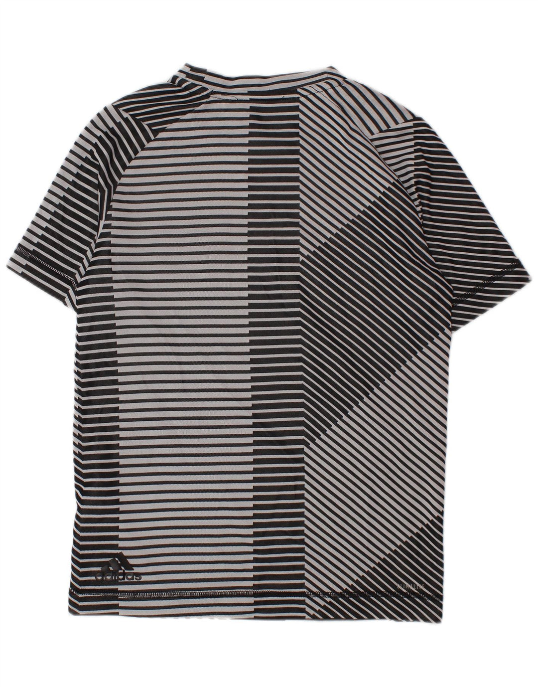 ADIDAS Boys Climalite Graphic T-Shirt Top 2-3 Years XS Grey Striped