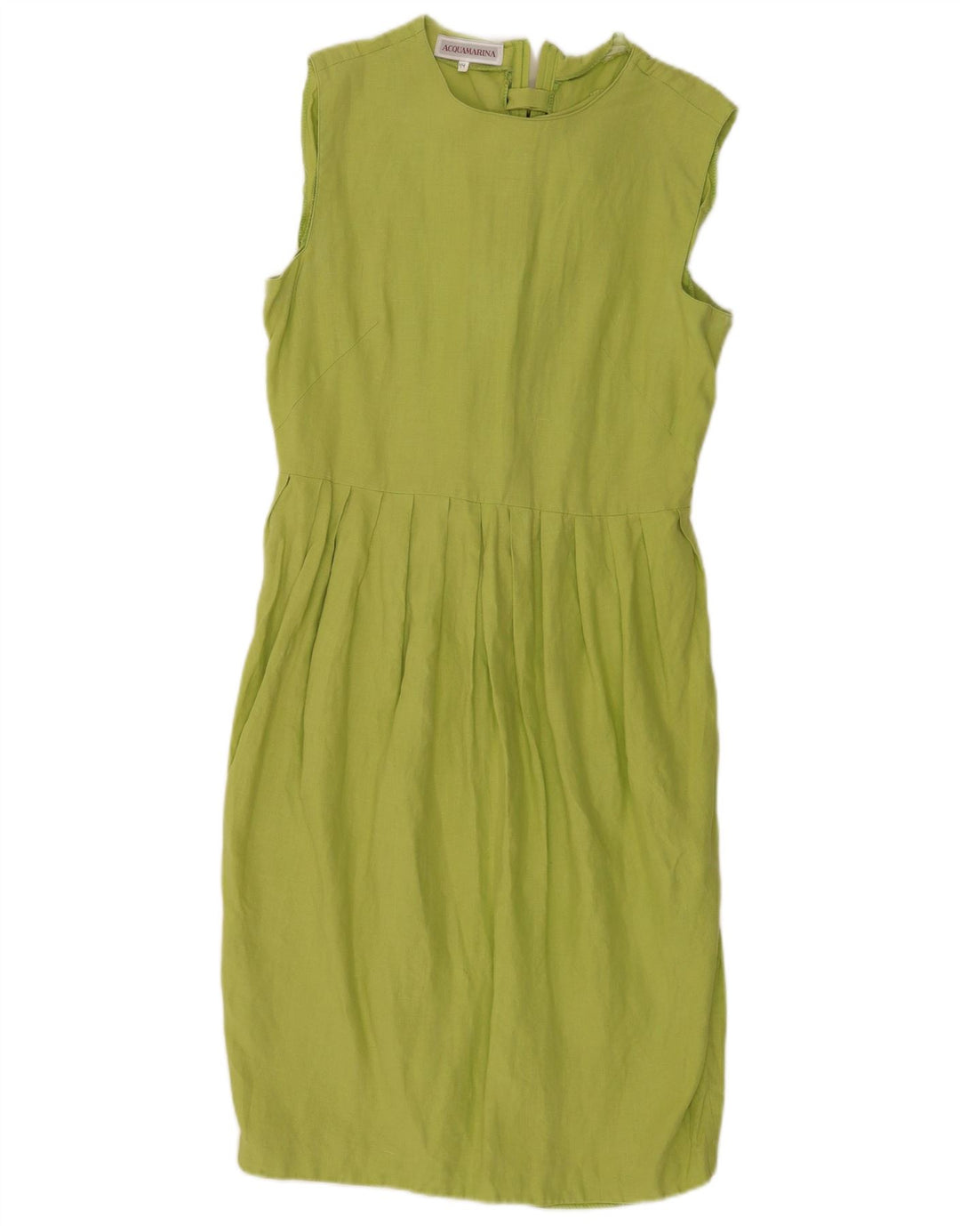 Acquamarina Dame Ærmeløs Skede Kjole IT 44 Medium Green Linen