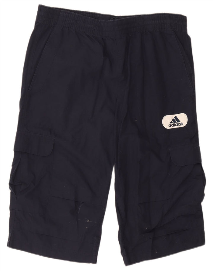 Adidas Herre Cargo Shorts Medium W36 Marineblå Bomuld