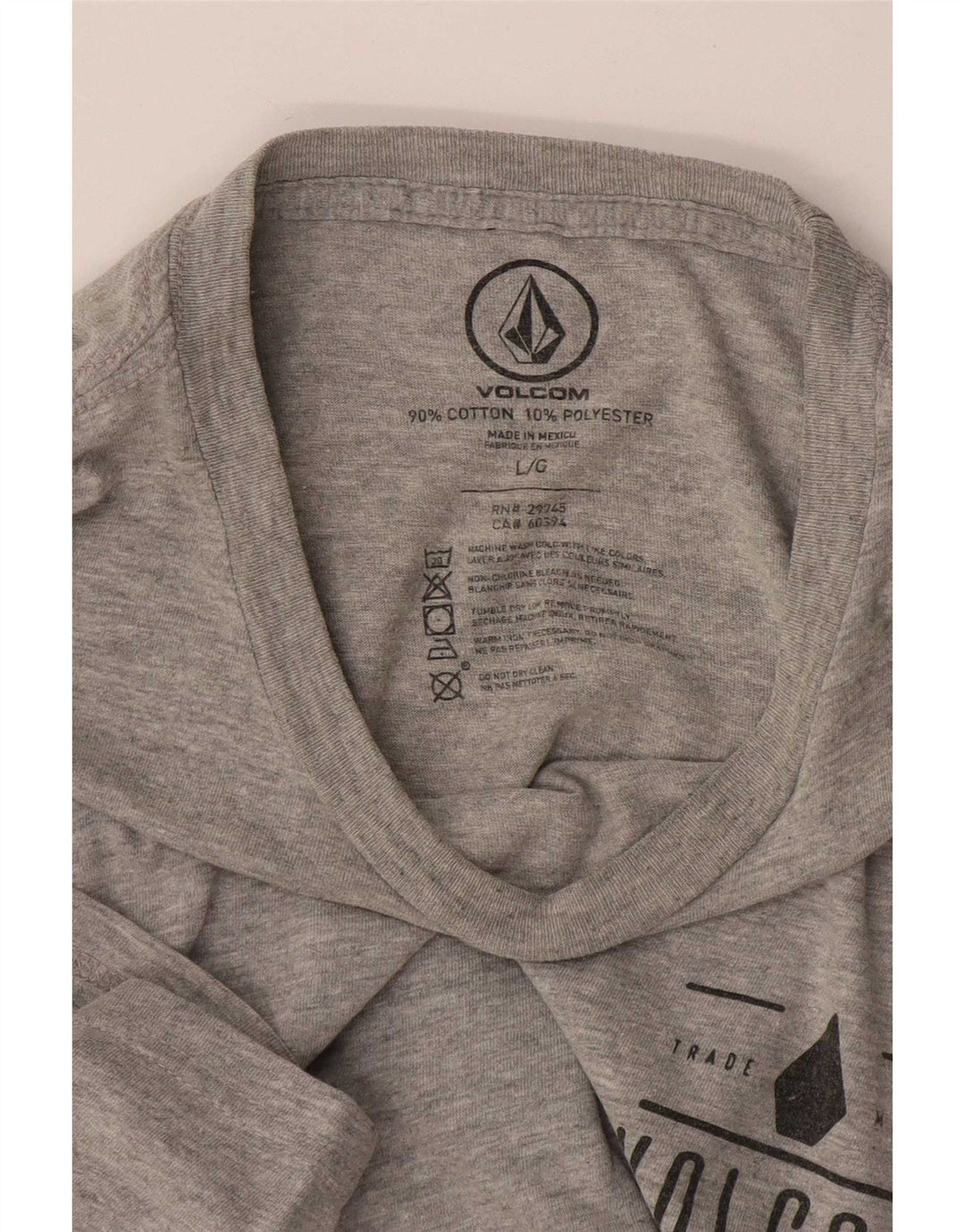 Volcom Herre Grafisk T-Shirt Top Stor grå Flecked Bomuld