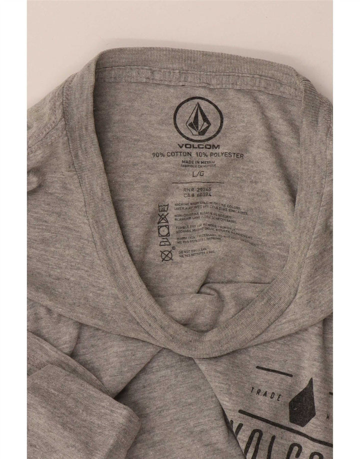 Volcom Herre Grafisk T-Shirt Top Stor grå Flecked Bomuld