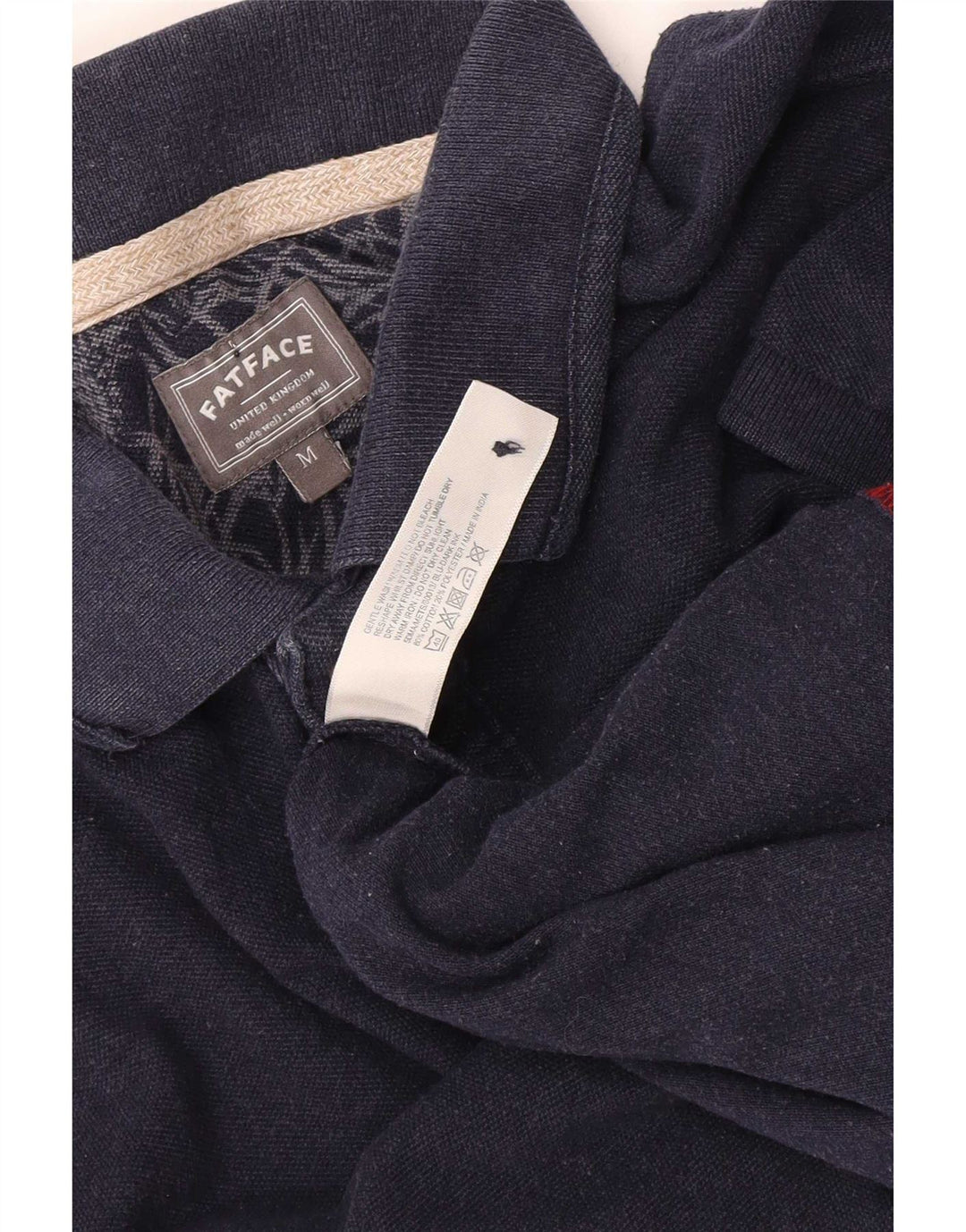 Fat Face Herre Polo Shirt Medium Navy Blue Bomuld