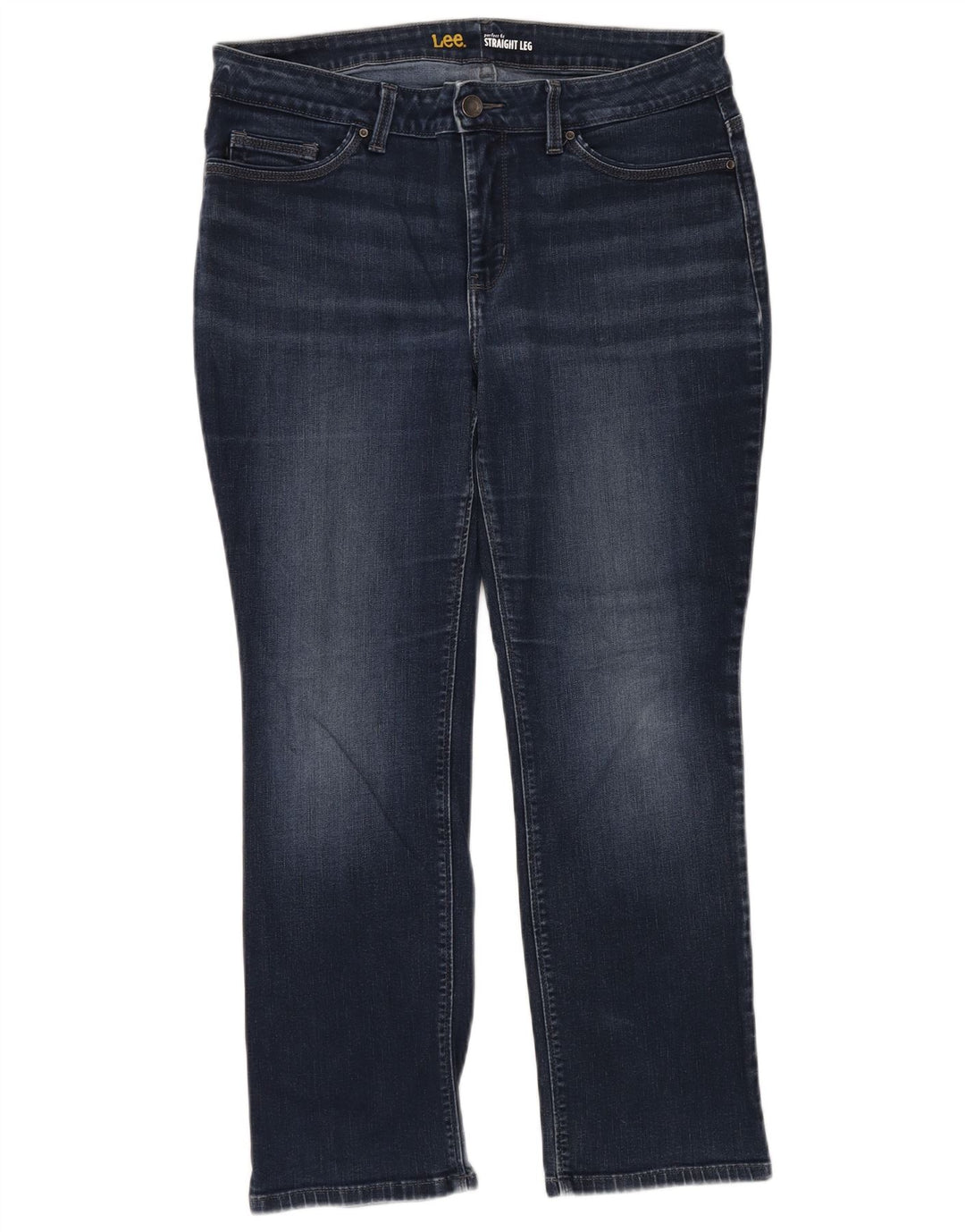 LEE Womens Perfect Fit Straight Jeans W36 L29 Blå Bomuld