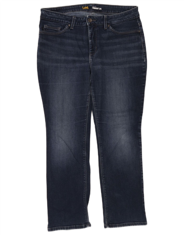 LEE Womens Perfect Fit Straight Jeans W36 L29 Blå Bomuld