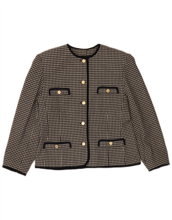 Vintage dame 5-knaps 2-delt nederdelsæt IT 46 Large W28 Black Houndstooth