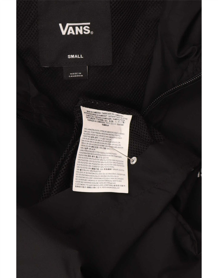 Vans Herre grafisk regnjakke med hætte UK 36 Lille sort geometrisk nylon