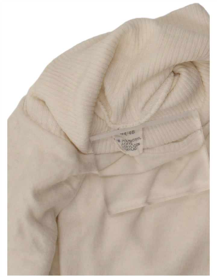 Vintage Dame rullehals sweater IT 44/46 Medium White Polyacrylic
