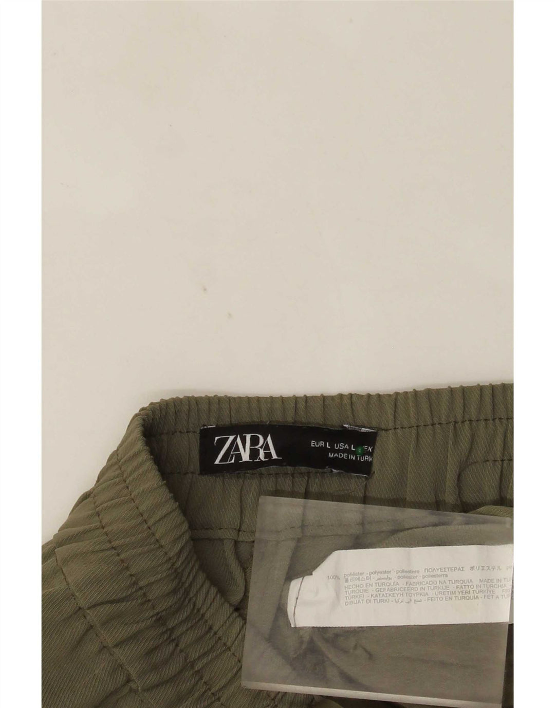 Zara Womens Tapered Cropped Trousers Large W32 L24 Khaki Polyester