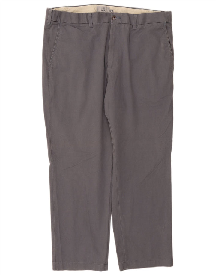 Marks & Spencer Herre Regular Chino Bukser W40 L29 Grå Bomuld