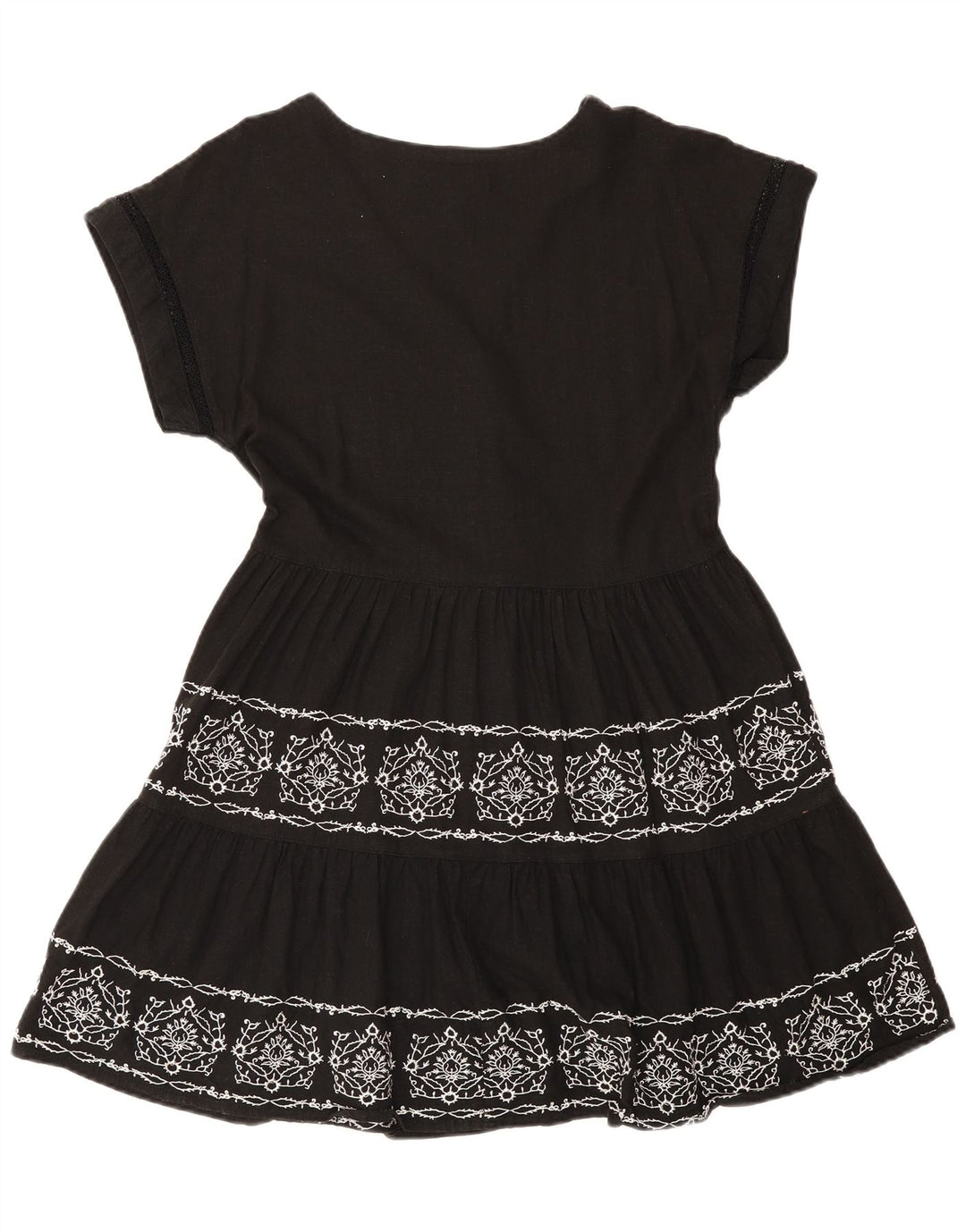 Næste Damekjole UK 12 Medium Black Floral Linen