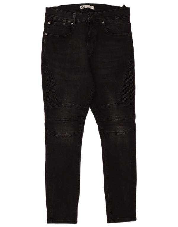 Zara Herre Skinny Jeans EU 42 Large W32 L28 Sort Bomuld