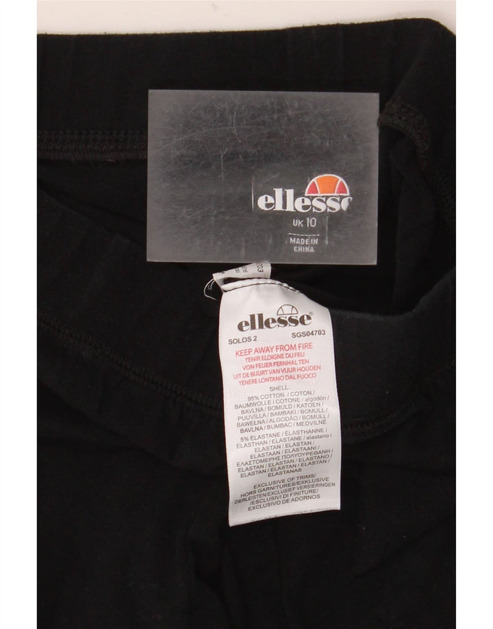 Ellesse Womens Grafiske Leggings UK 10 Small Black Bomuld