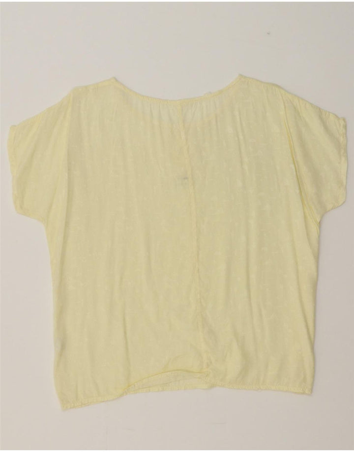 VINTAGE Womens Blouse Top UK 14 Large Yellow Geometric Viscose Vintage Vintage and Second-Hand Vintage from Messina Hembry 
