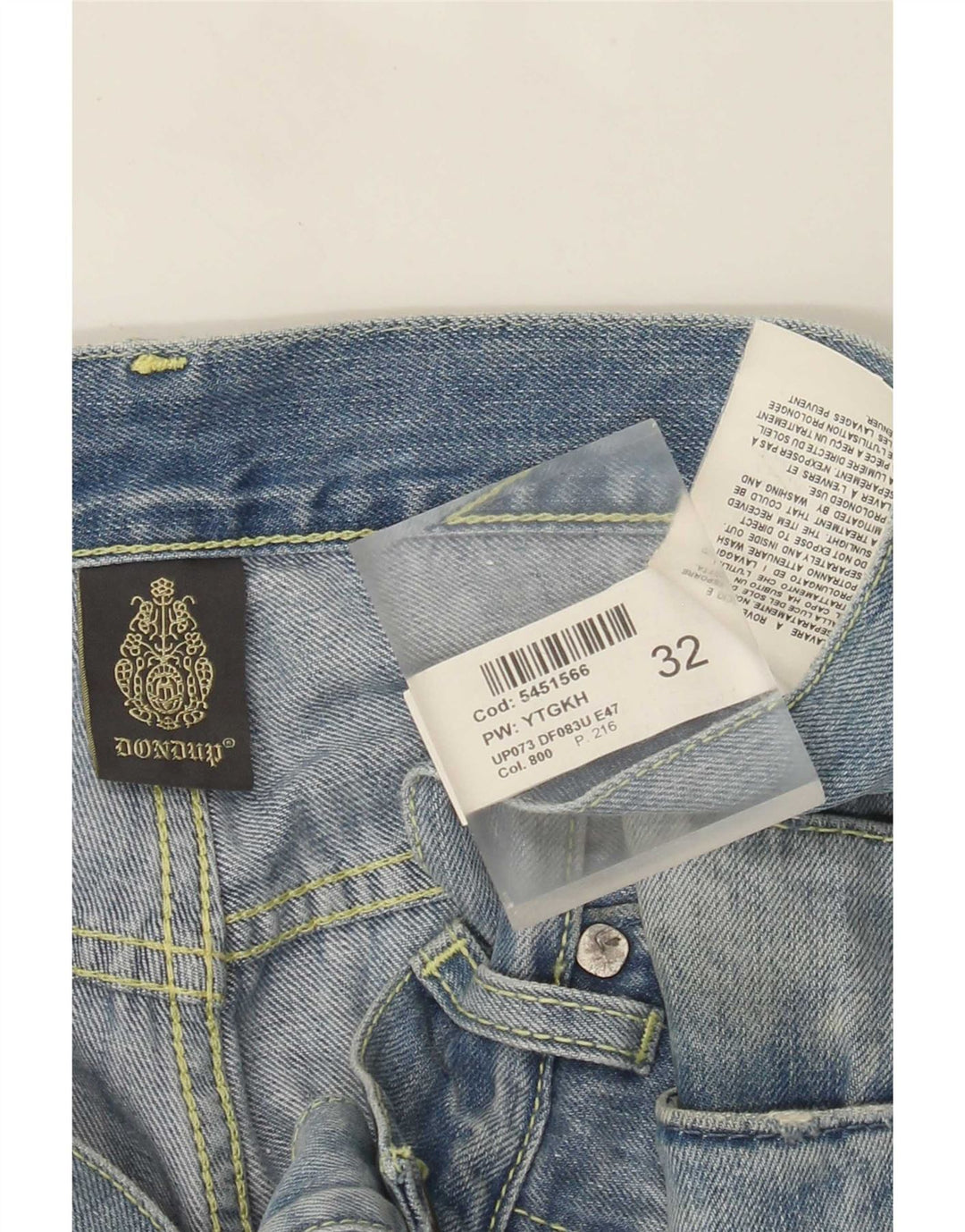 Dondup Herre Straight Jeans W32 L30 Blå Bomuld