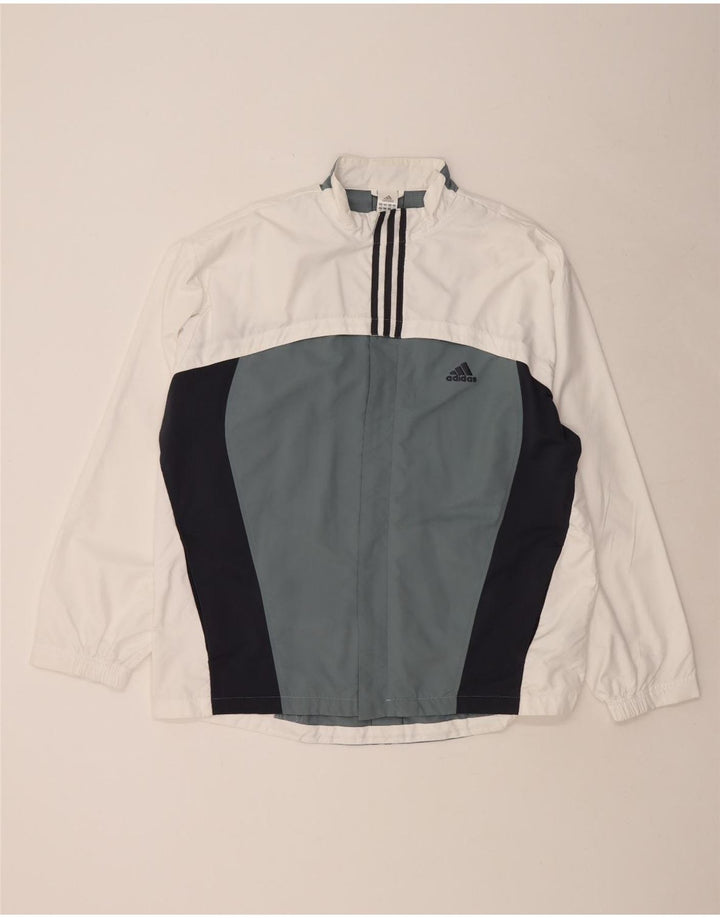 ADIDAS Træningsdragt til mænd, topjakke UK 46/48 XL Hvid Colourblock Polyester