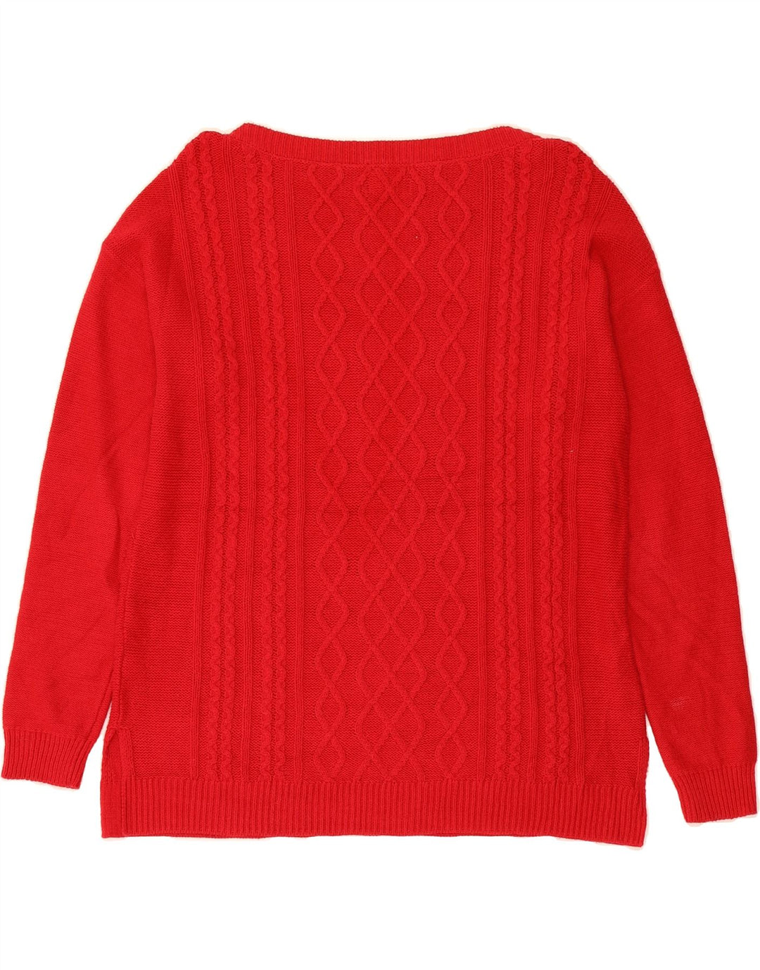 CHAPS Womens Boat Neck Jumper Sweater UK 14 Medium Red Cotton Vintage Chaps and Second-Hand Chaps from Messina Hembry 