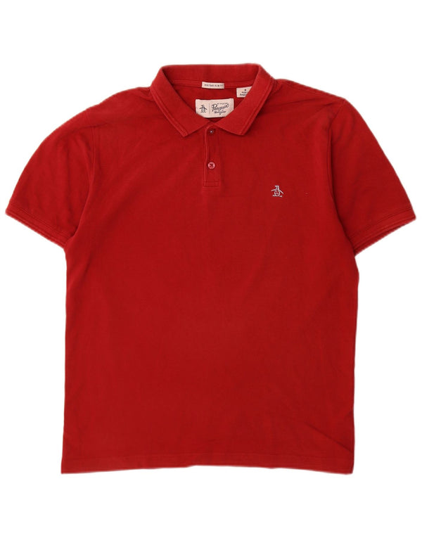 Penguin Heritage Slim Fit Polo Shirt Medium Rød Bomuld