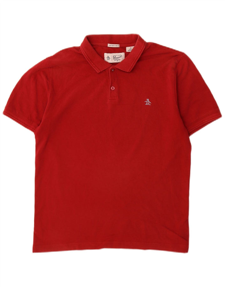 Penguin Heritage Slim Fit Polo Shirt Medium Rød Bomuld