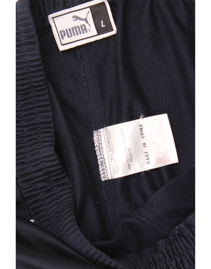 Puma Herre grafisk træningsdragt Bukser Joggers Large Navy Blue Polyester