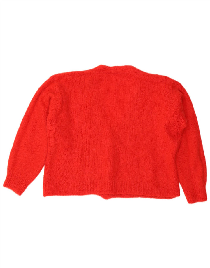 Vintage Womens Crop Cardigan Sweater UK 16 Large Red