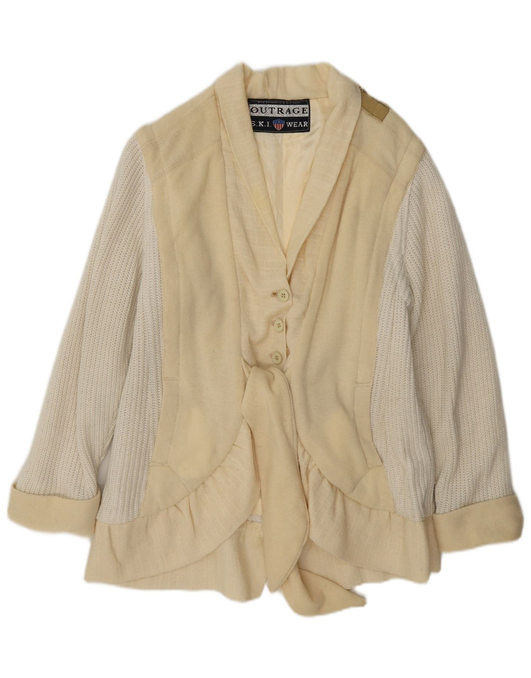Outrage Dame Ski Strik Blazer Jacket UK 14 Medium Off White Colourblock