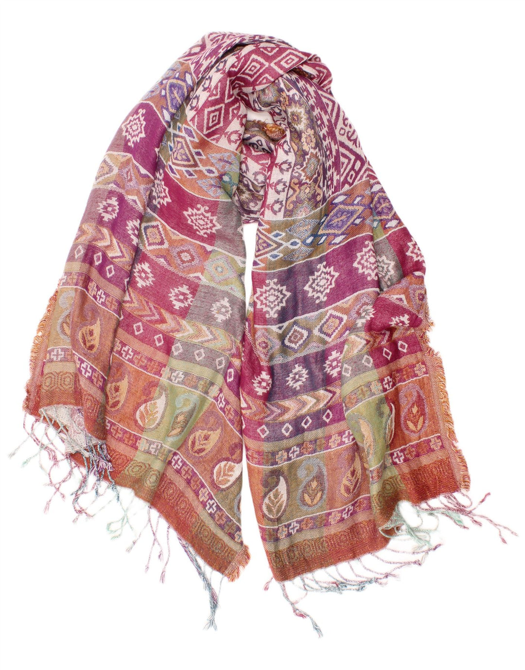 Monsoon Kvinders rektangel tørklæde One Size Flerfarvet Fair Isle Bohemian