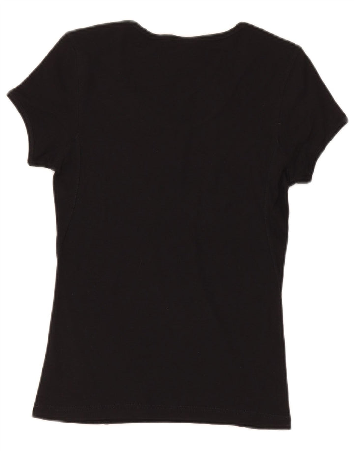 Champion Womens Heritage Classics T-Shirt Top UK 12 Medium Sort Bomuld