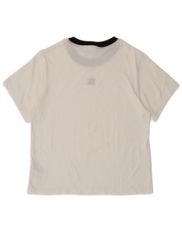 ADIDAS Dame Oversized T-Shirt Top UK 8 Small White Bomuld