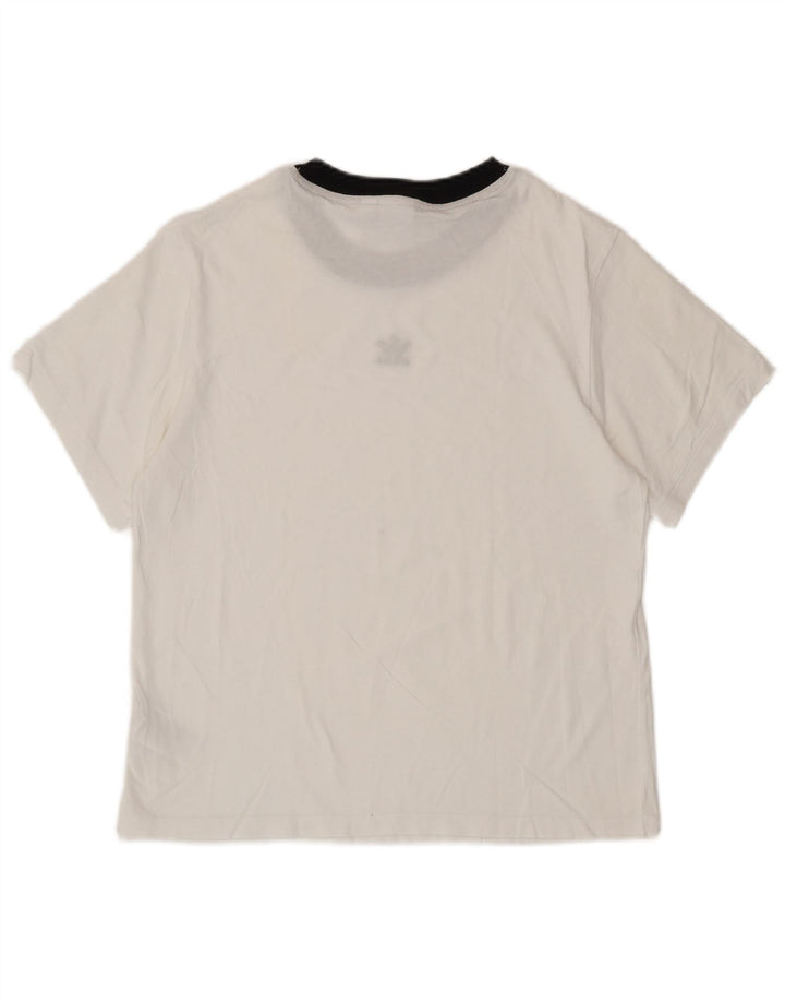 ADIDAS Dame Oversized T-Shirt Top UK 8 Small White Bomuld
