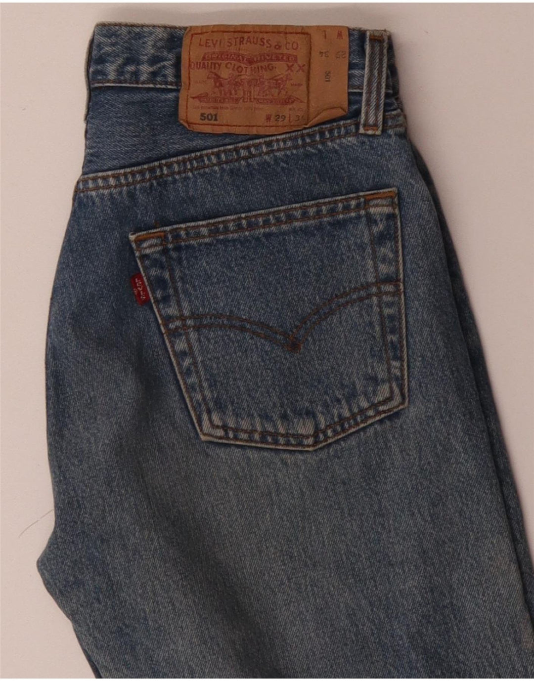 LEVI'S Herre 501 Straight Jeans W29 L30 Blå Bomuld