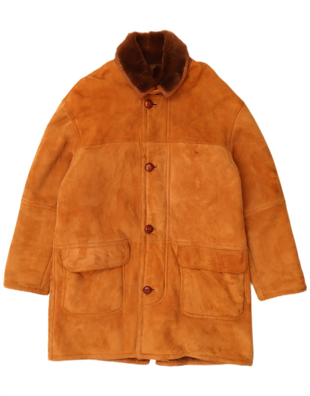 Cleiren Herre Shearling Overfrakke IT 50 Stor Beige Shearling