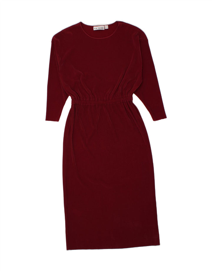 TOGETHER Womens Long Sleeve Maxi Dress UK 14 Medium Burgundy Vintage Together and Second-Hand Together from Messina Hembry 