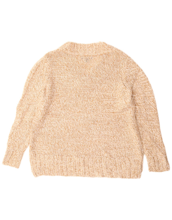 CHAPS Dame V-hals sweater UK 16 Stor Beige Flecked Acryl