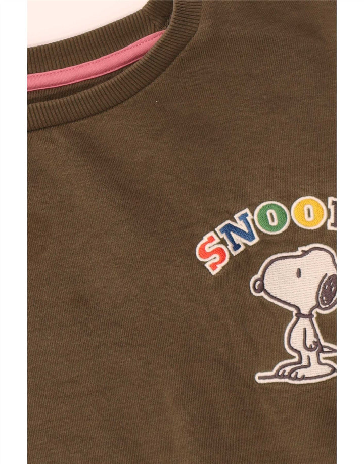 Marks & Spencer Girls Peanuts Sweatshirt Jumper 13-14 år Khaki