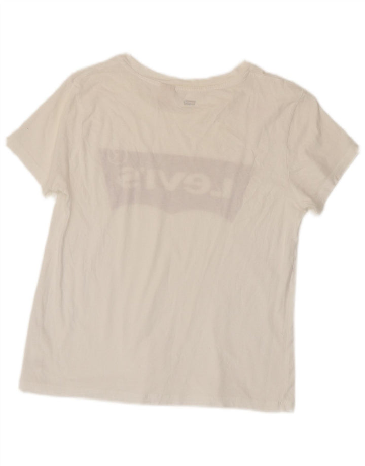 Levi's Dame Grafisk T-Shirt Top UK 10 Small White