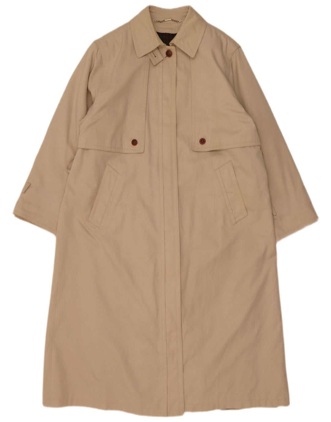 Vintage overfrakke til kvinder UK 18 XL Beige Akryl